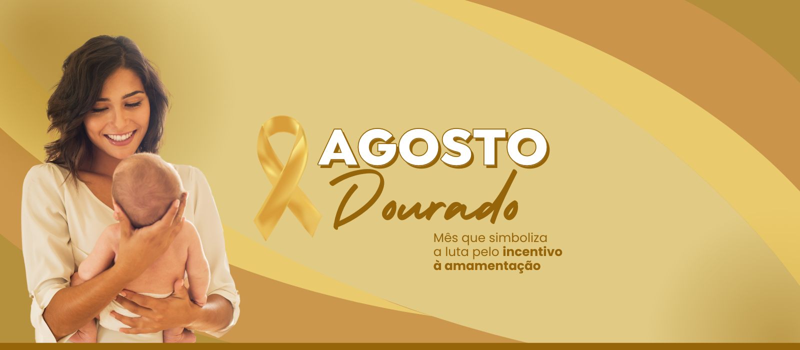 Agosto dourado sobre a conscientização da importância da amamentação