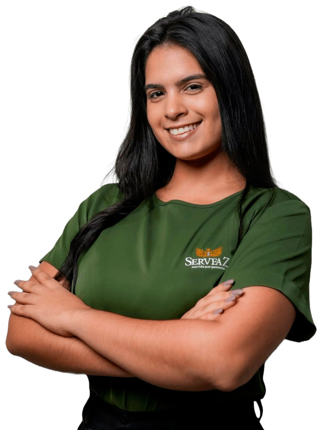 colaboradora servfaz com os braços cruzados